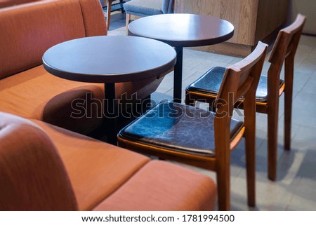 Interior of a small cafe, stock photo