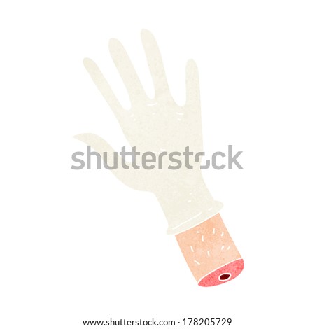 cartoon hand with medical glove