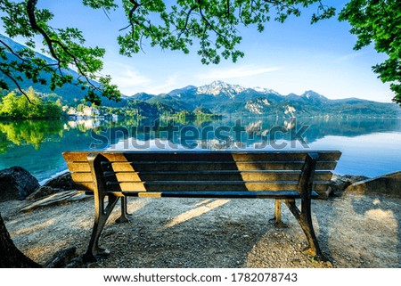 old wooden park bench - photo