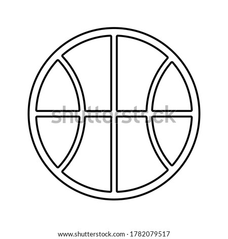 Draw basketball with lines. Vector for coloring book.