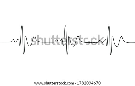 Heart cardiogram continuous one line drawing minimalism design isolated on white background Royalty-Free Stock Photo #1782094670