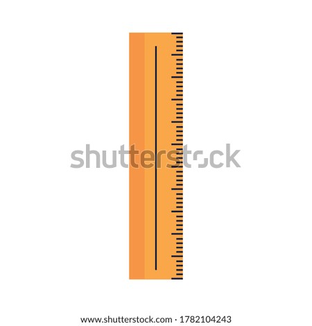 Ruler design, Instrument tool work measurement lenght object inch long and distance theme Vector illustration