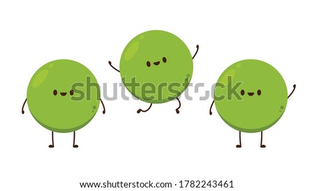 Peas character design. Peas on white background. Royalty-Free Stock Photo #1782243461
