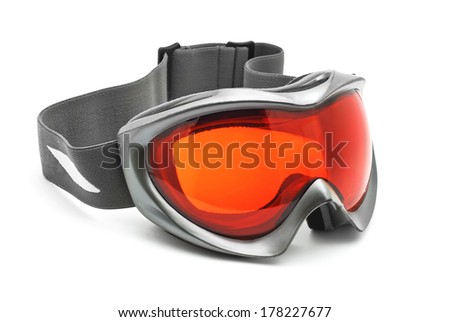 ski winter sport glasses on white