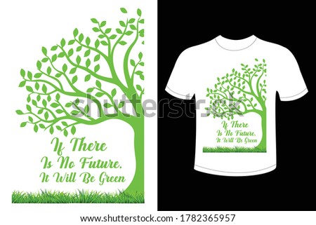 Nature T-shirt Design with tree and grass