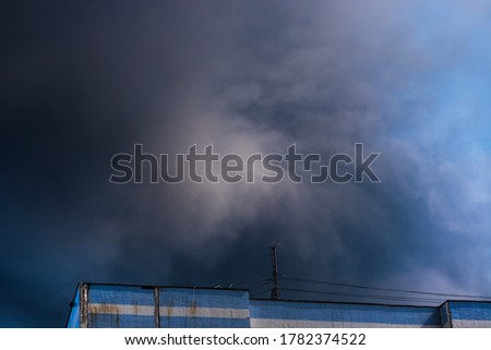 Storm clouds over the city.