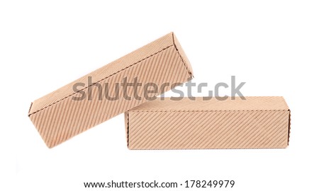 Beige cardboard boxes. Isolated on a white background.