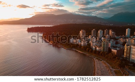Beautiful English Bay Vancouver Sunet Ariel