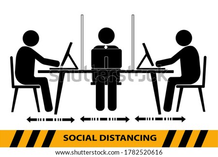 Keep distance, Social Distancing awareness social media campaign logo or icon. Protection your self and save lives from COVID-19 or coronavirus.