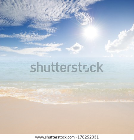 Beach and sun sky