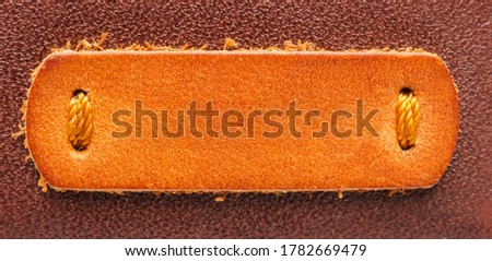 blank brown leather tag label texture background