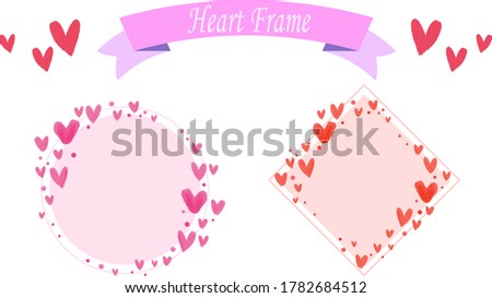 Heart pattern frame illustration set