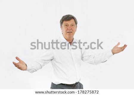 smart business man shows all right gesture