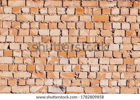 Red brick wall background. Close up 