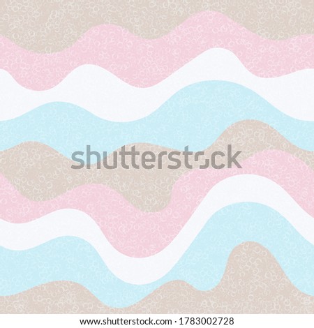 Children fashion wavy seamless pattern. Nautical waves ripple doodle vector. Cute wavy stripes childish textile print. Creative leaner ribbons circus pattern. Irregular seamless ornament.