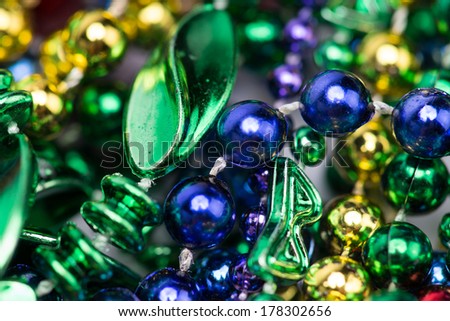 Colorful Mardi Gras background of beads