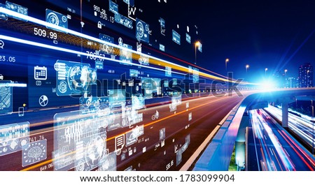 Transportation and technology concept. ITS (Intelligent Transport Systems). Mobility as a service. Royalty-Free Stock Photo #1783099904