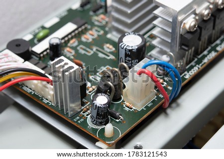 Close-up of uninterruptible Power Supply Circuit board Royalty-Free Stock Photo #1783121543