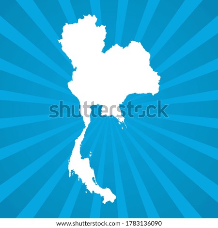 Map of Thailand blue comic pop art vector.