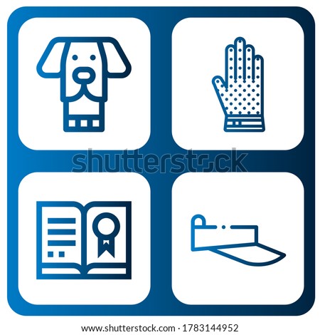 print simple icons set. Contains such icons as Dog, Chainmail, Certificate, Visor, can be used for web, mobile and logo