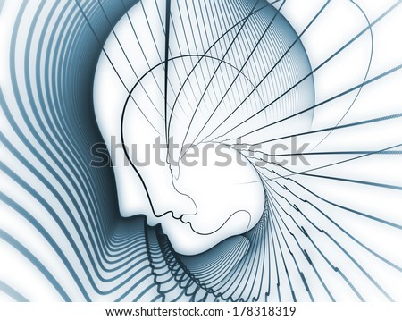 Geometry of Soul series. Visually pleasing composition of profile lines of human head to serve as  background in works on education, science, technology and graphic design