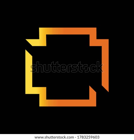 simple minimal initial biased based vector logo design of letter O that looks like a box with black background