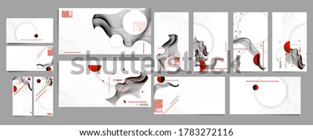 Poster design Japanese style templates set invitations to lines abstract background for book cover texture