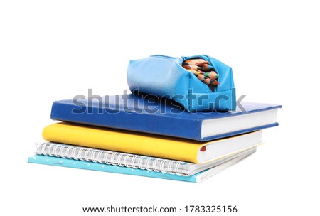 Stationery isolated on white background. Education concept