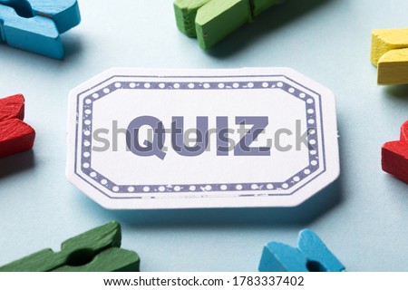 Quiz frame label with beautiful background.