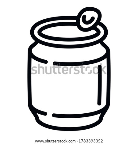 Mineral water tin can icon. Outline mineral water tin can vector icon for web design isolated on white background