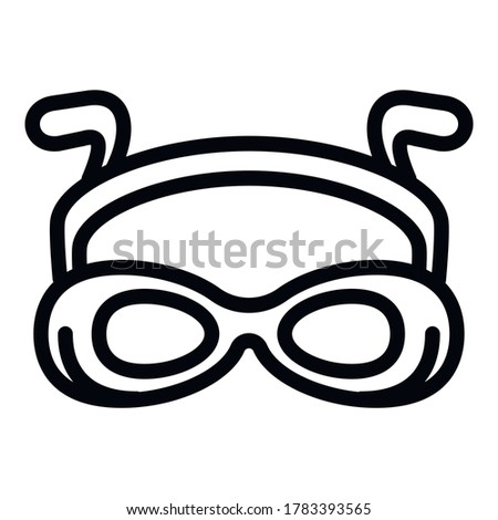 Swim goggles icon. Outline swim goggles vector icon for web design isolated on white background