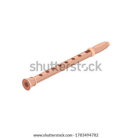 Flute. Vector 3d isometric, color web icons set, new flat style. Creative illustration, idea for infographics. Royalty-Free Stock Photo #1783494782