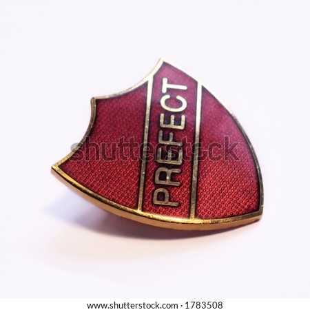 close up of a red prefect badge Royalty-Free Stock Photo #1783508