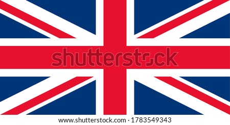 United Kingdom national flag. Vector drawing of Standart size. 