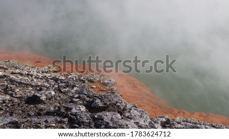 Steaming Red and Green Sulfur Lake