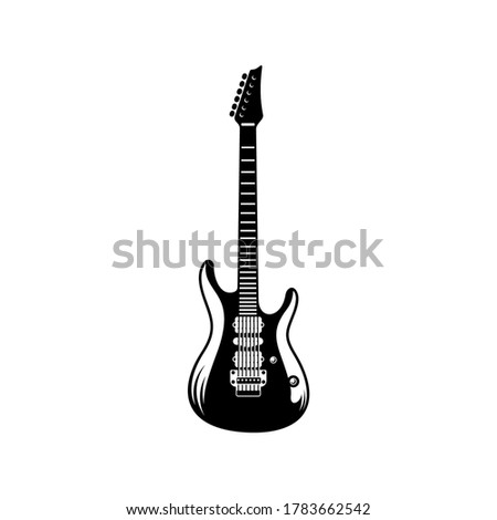 Electric guitar design vector template. Simple set of electric guitar vector icons