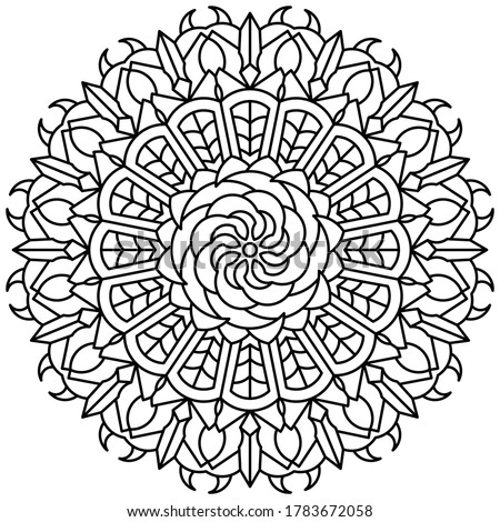 Coloring-#13
Mandala graphic with black line pattern on white background. Perfect for coloring book, game, kid, school, wall art, therapy, background, etc..