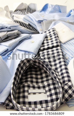 Collage of male shirts. Male fashion