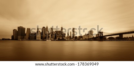 Manhattan Skyline with Brooklyn Bridge, New York City