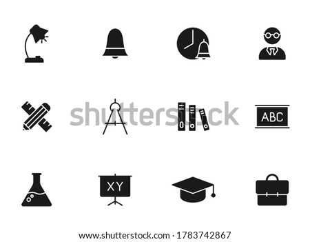education silhouette vector icons isolated on white. education icon set for web, mobile apps, ui design and print