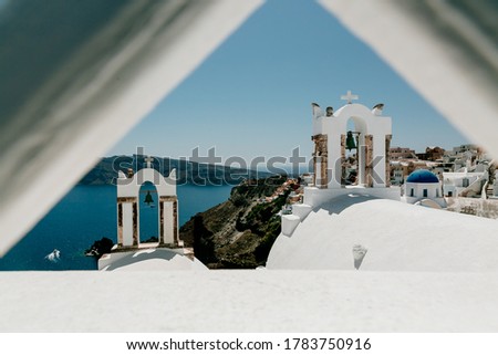 White houses, luxuty villas and hotels in Oia, Santorini island, Greece