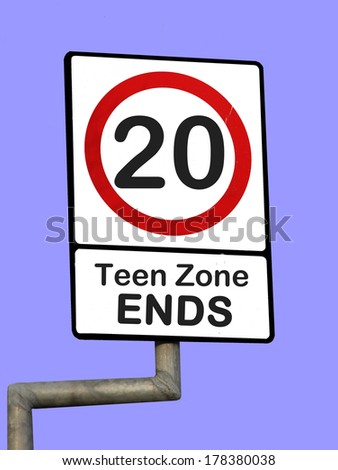20 road sign teen zone ends