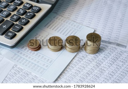 concept coin stack background, business money