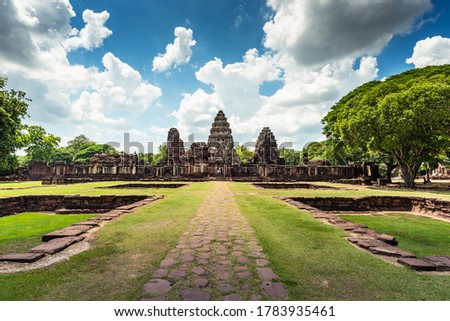Picture of a building in the historical park of Phimai castle, Nakhon Ratchasima, Thailand. Royalty-Free Stock Photo #1783935461