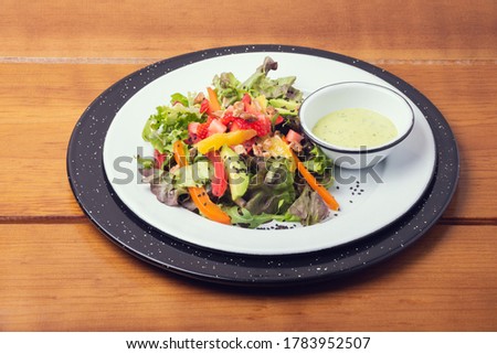 Traditional mexican gourmet food. Mexican traditional food gourmet on table. Exotic mexican food. Mexican salad