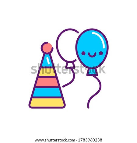 Organization of children events line color icon. Event management. Sign for web page, mobile app, button, logo. Vector isolated element. Editable stroke