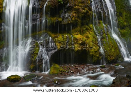 View of the part of Panther Creek Falls in the Washington state.