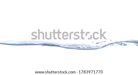 fresh natural drink water wide panorama with bubbles concept isolated white background