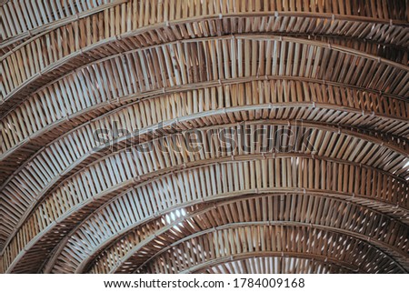 Structure of wooden huts. Bamboo hut. Bamboo huts for living. The part of the roof is made of bamboo