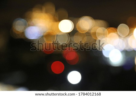 Abstract Yellow, Blue and White bokeh texture on Blue background